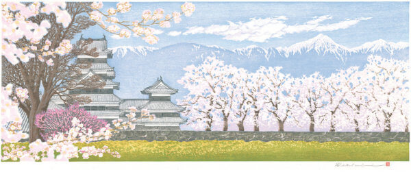 桜　松本城