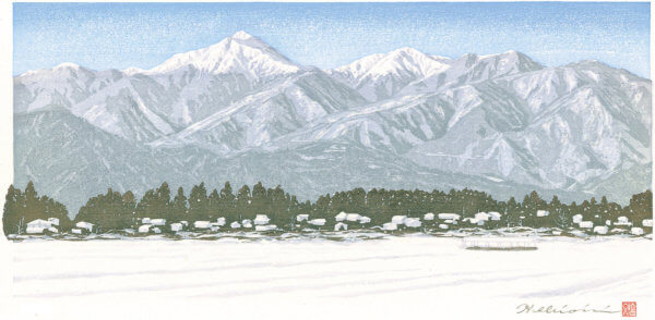 冬晴れの頃（安曇野／豊科／田甫）常念岳