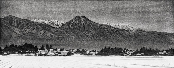 冬晴れ有明山（安曇野／豊科／田甫）