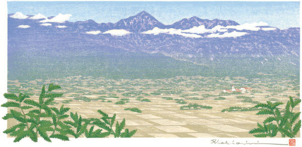 収穫の余韻残る頃（松本／島内から）常念岳