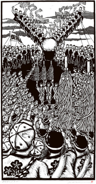 御柱（上社）モノクロ