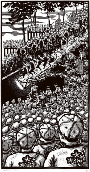 御柱（下社）モノクロ