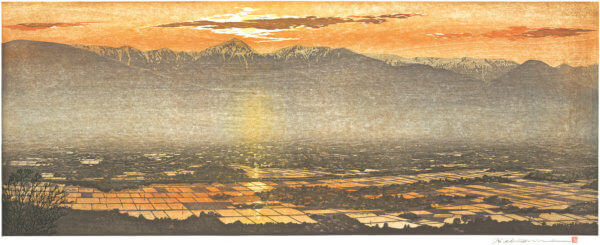 黄雲／幸運（松本／島内から）常念岳、有明山