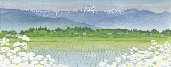 水鏡（安曇野／豊科／田甫）常念岳